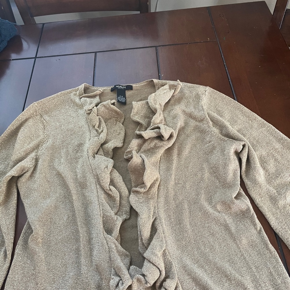 Gold Ruffle Cardigan